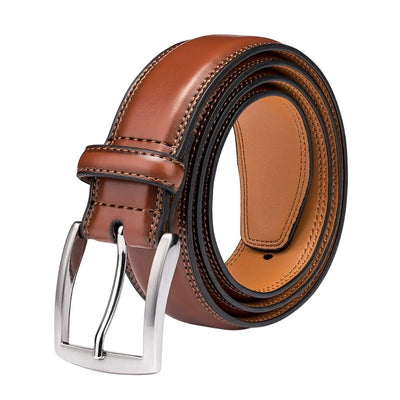 Mekri Elegant Brown Leather Belt Classic and Refined